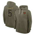 Seanshop W.Commanders #5 Jayden Daniels Player Olive Salute to Service Pullover Hoodies Limited Home Stitched Jerseys