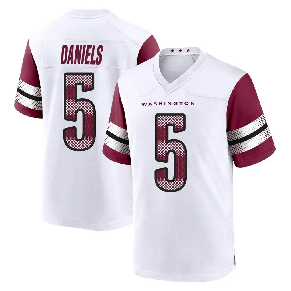 Seanshop W.Commanders #5 Jayden Daniels Player White Game Home Stitched Jerseys