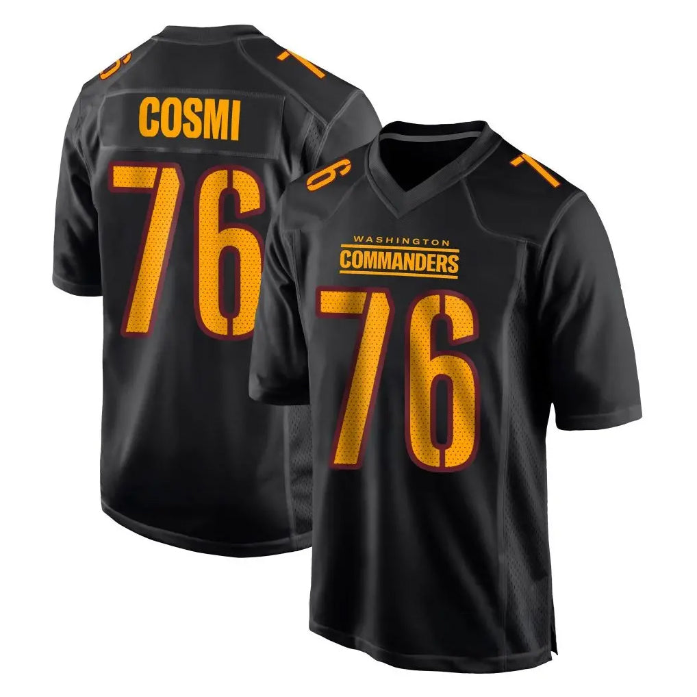 Seanshop W.Commanders #76 Sam Cosmi Player Black Carbon Fashion Home Game Stitched Jerseys