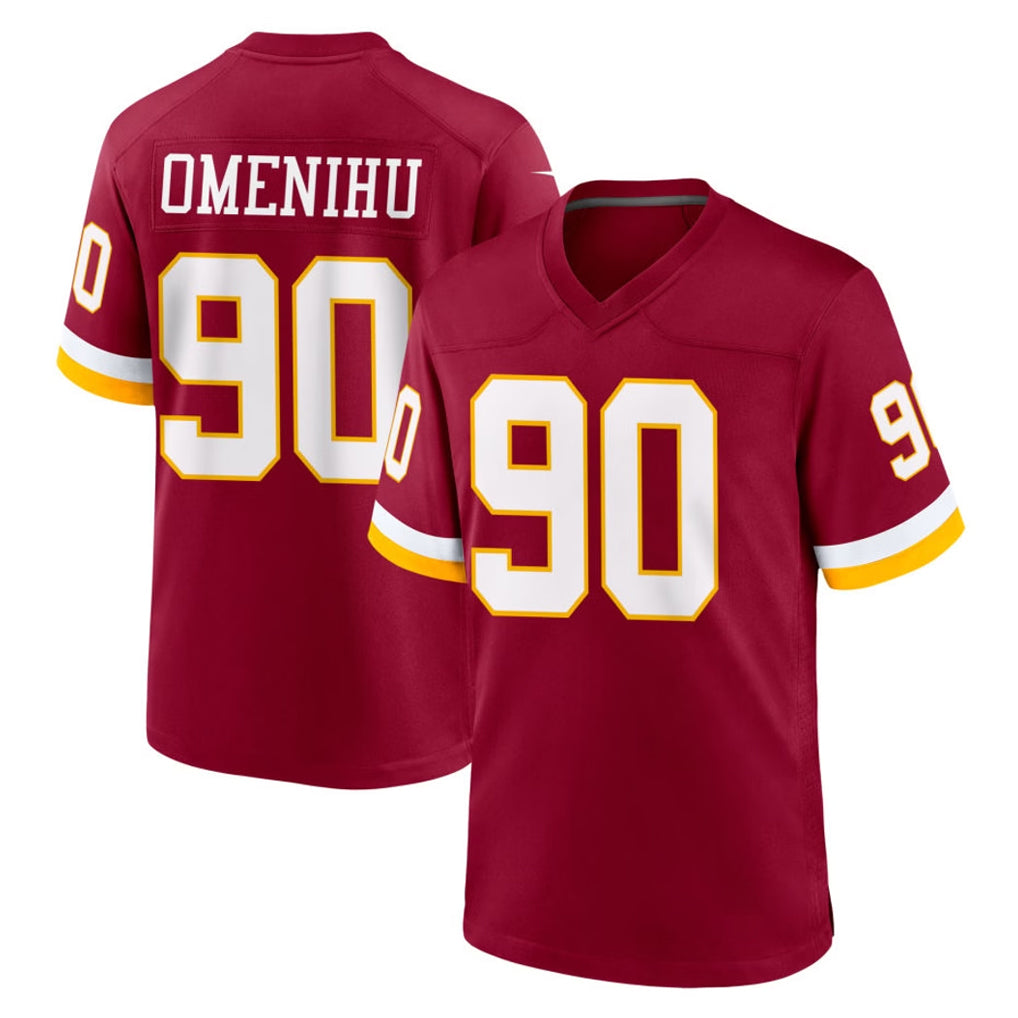 Seanshop W.Commanders #90 Charles Omenihu Player Burgundy Game Home Stitched Jerseys