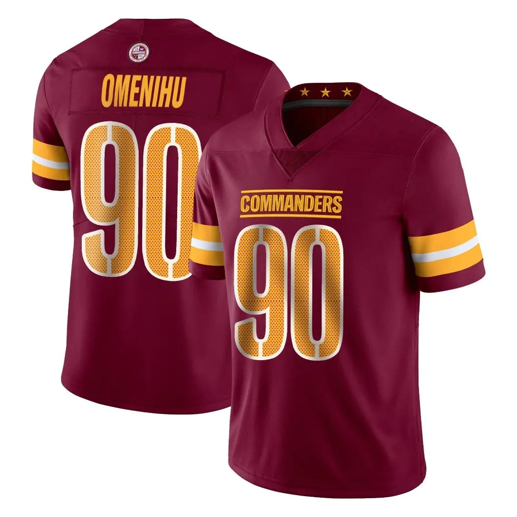 Seanshop W.Commanders #90 Charles Omenihu Player Burgundy Limited Vapor Home Game Stitched Jerseys