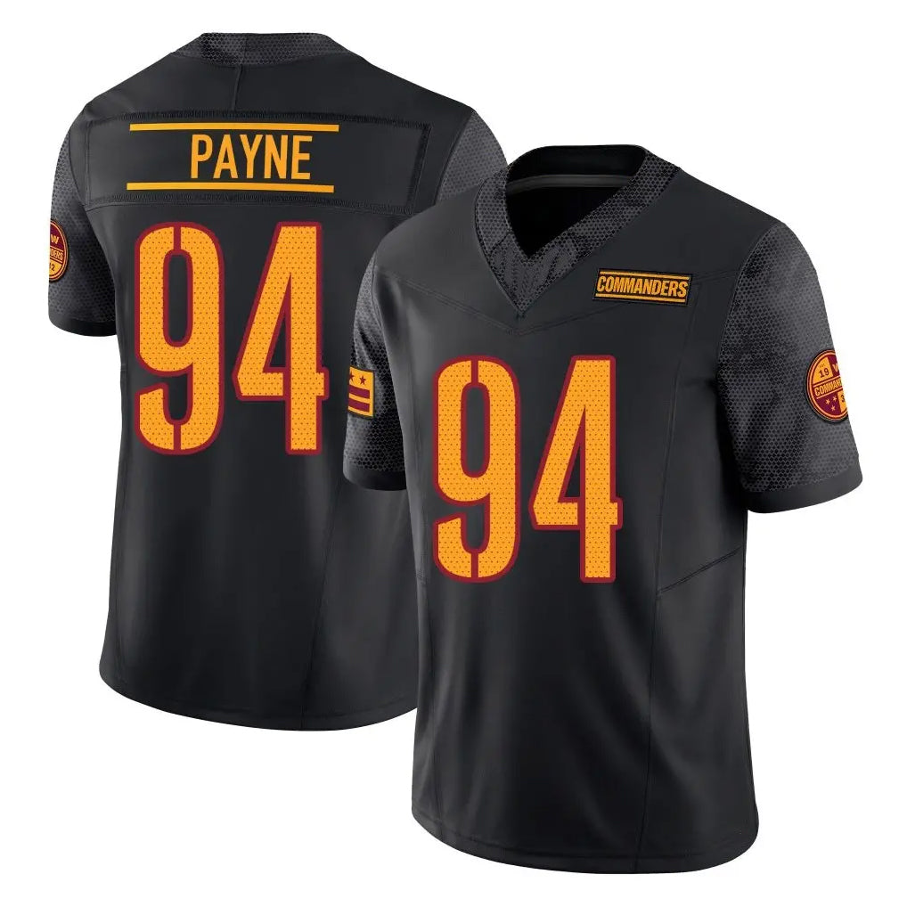 Seanshop W.Commanders #94 Daron Payne Player Black Limited Vapor F.U.S.E. Home Game Stitched Jerseys