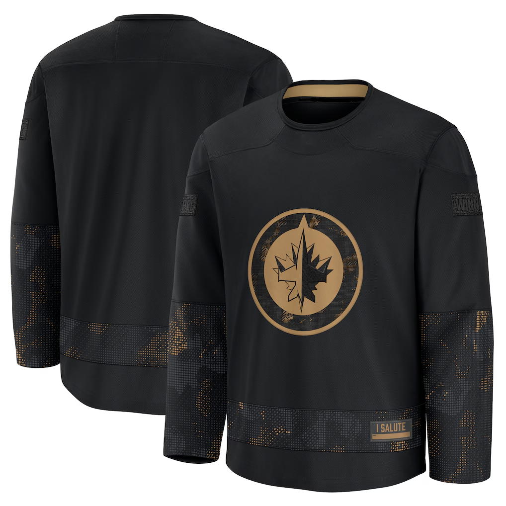 Seanshop W.Jets Black 2024 Military Appreciation Practice Jerseys