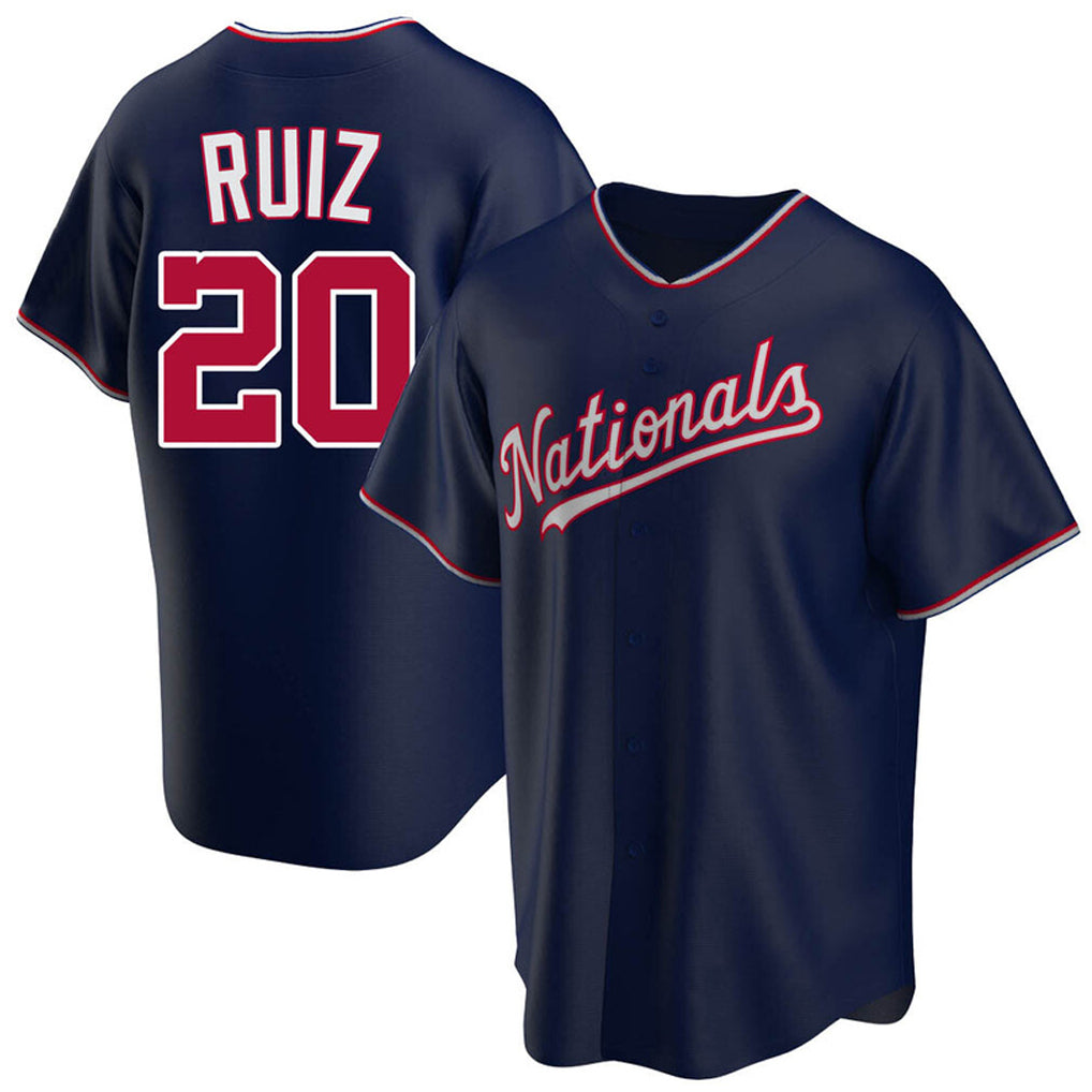 Seanshop  W.Nationals #20 Keibert Ruiz Player Navy Replica Game Stitched Jerseys