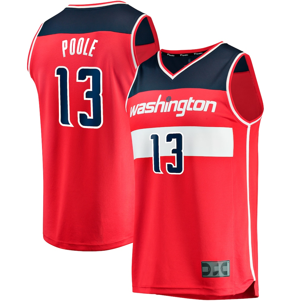 Leonaf W.Wizards #13 Jordan Poole Red Fast Break Player Jerseys - Icon Edition