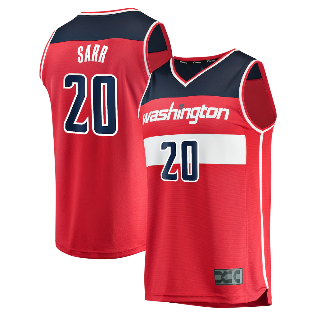 Leonaf W.Wizards #20 Alexandre Sarr Red Fast Break Replica Player Jerseys - Icon Edition