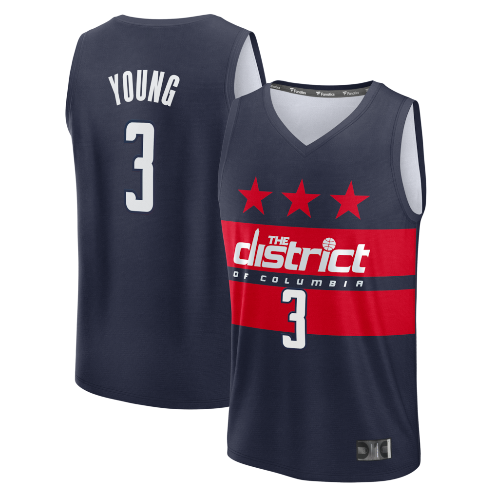 Leonaf W.Wizards #3 Trae Young Navy Fast Break - Statement Edition