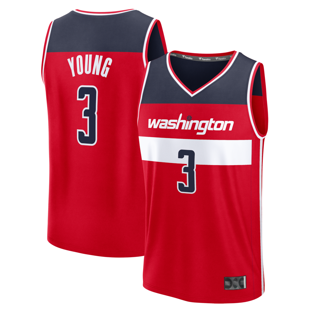 Leonaf W.Wizards #3 Trae Young Red Fast Break Jerseys - Icon Edition