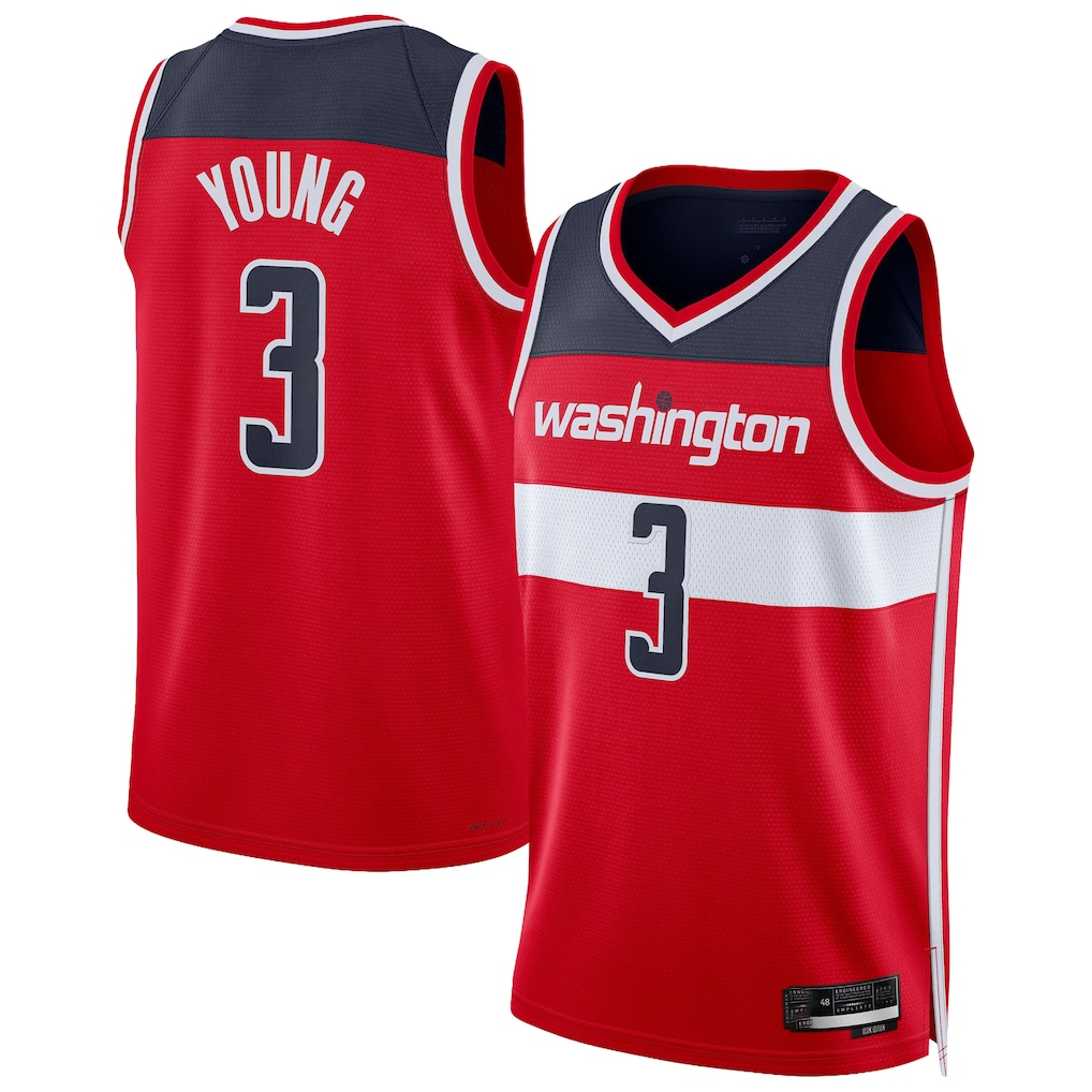 Leonaf W.Wizards #3 Trae Young Red Swingman Jerseys - Icon Edition