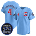 seanshop  Chicago Cubs #4 Pete Crow-Armstrong Blue  'Ryne Sandberg Tribute' Vapor Limited V2 Stitched Jersey
