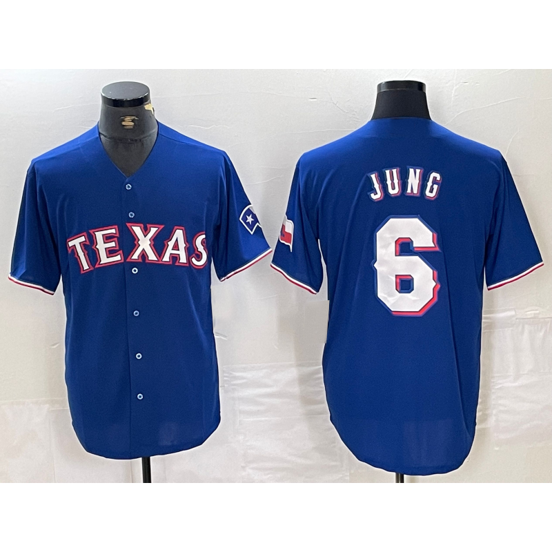 seanshop  Texas Rangers #6 Josh Jung Blue  Stitched Cool Base Jersey