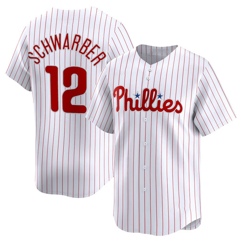 seanshop  Philadelphia Phillies #12 Kyle Schwarber White  Home Limited Player Jersey