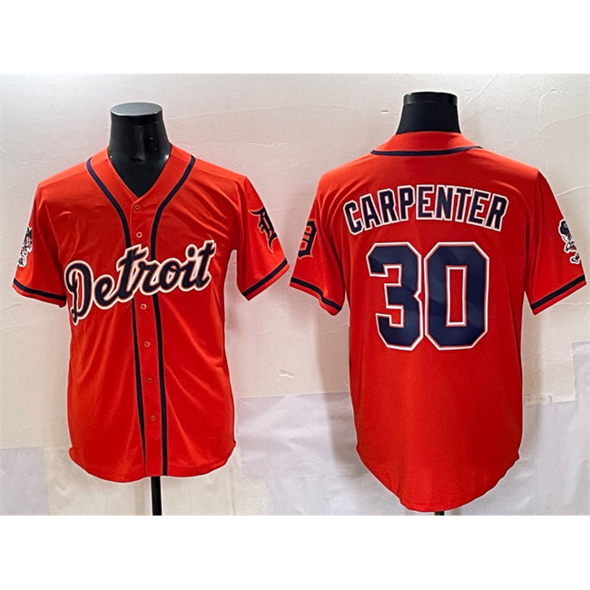 seanshop Detroit Tigers #30 Kerry Carpenter Orange  With Patch Vapor Premier Limited Stitched Jersey