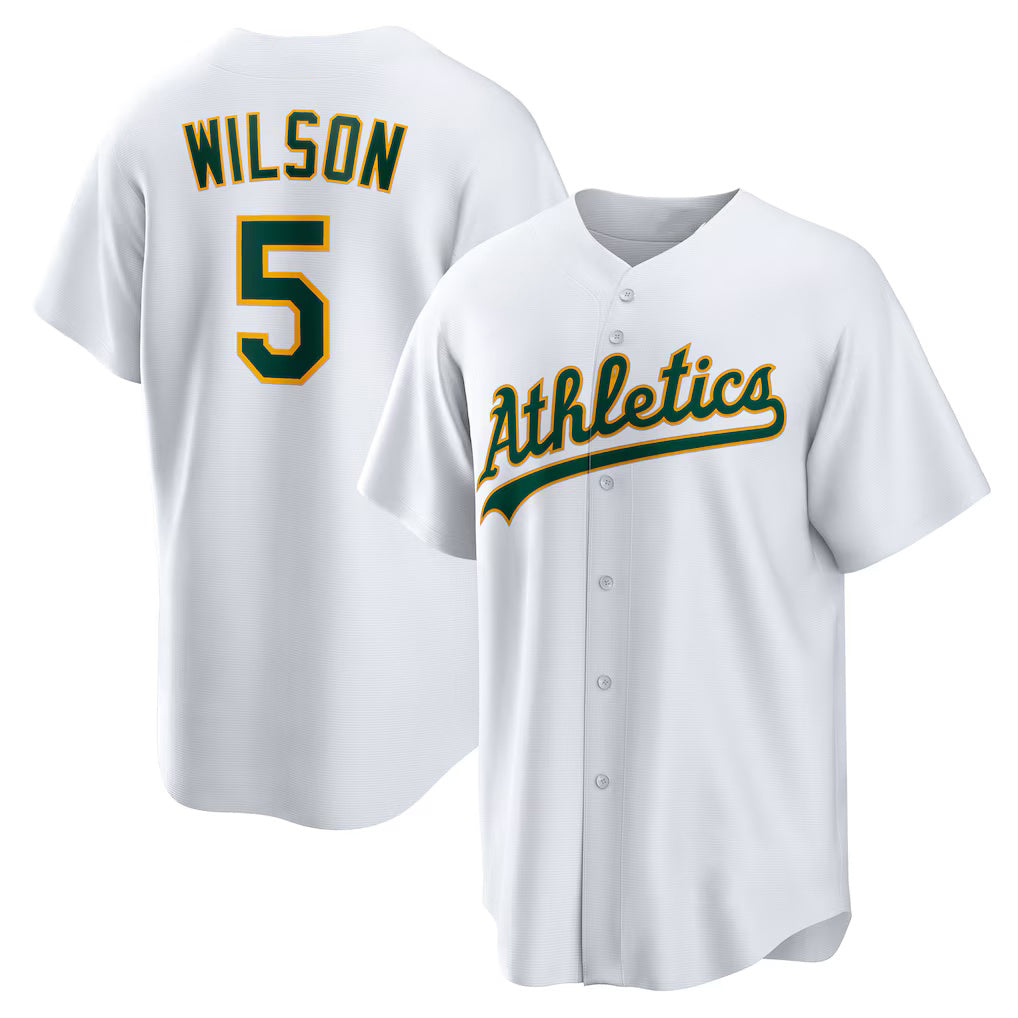 seanshop  Oakland Athletics  #5 Jacob Wilson White  Home Replica Jersey