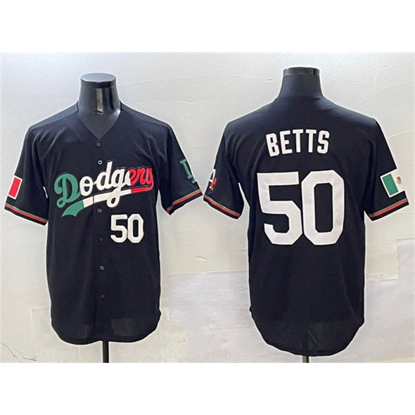 seanshop Los Angeles Dodgers #50 Mookie Betts Black  Mexico Flag Limited Stitched Jersey