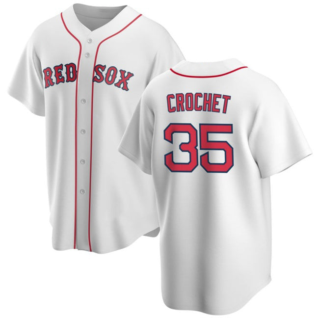 seanshop Boston Red Sox #35 Garrett Crochet White  2024 Cool Base Stitched Jersey