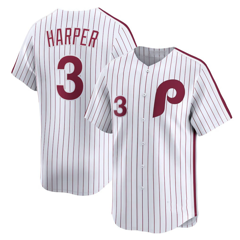 seanshop  Philadelphia Phillies #3 Bryce Harper White  Cooperstown Collection Limited Jersey
