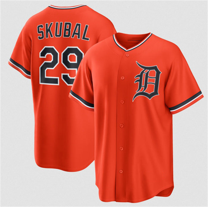 seanshop Detroit Tigers #29 Tarik Skubal Orange  Alternate Stitched Jersey