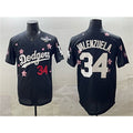 seanshop Los Angeles Dodgers #34 Fernando Valenzuela Black  2025 World Series Patch Tokyo Series Limited Stitched Jersey