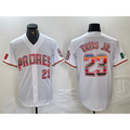 seanshop  San Diego Padres #23 Fernando Tatis Jr Mexico White  Cool Base Stitched Baseball Jersey