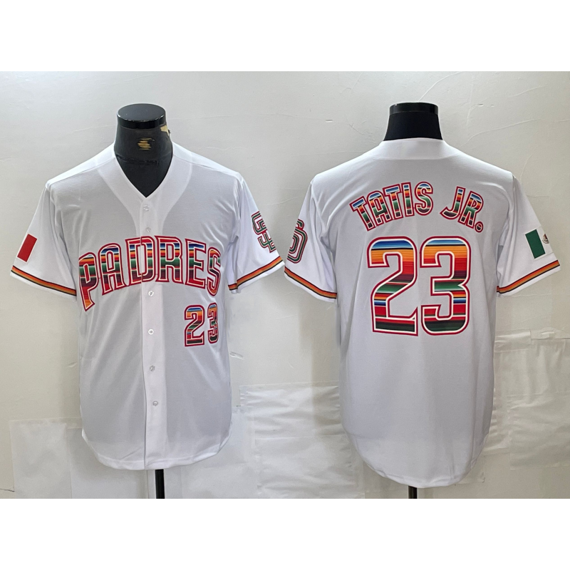 seanshop  San Diego Padres #23 Fernando Tatis Jr Mexico White  Cool Base Stitched Baseball Jersey