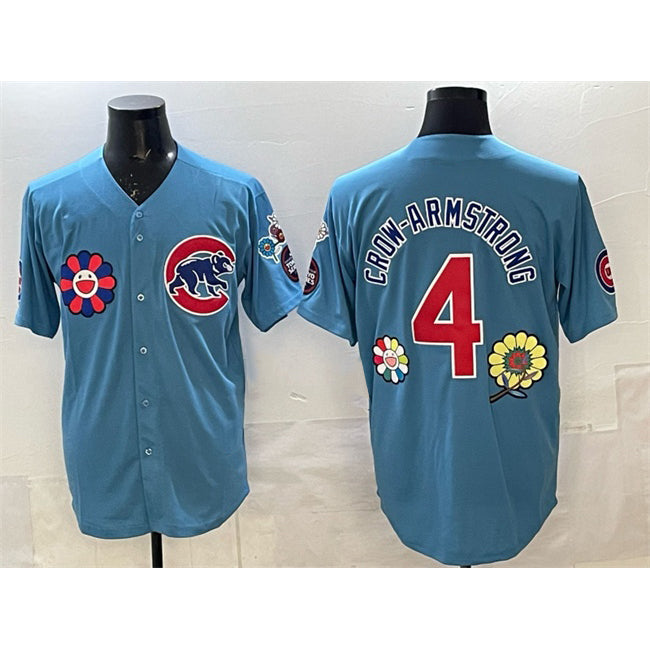 seanshop  Chicago Cubs #4 Pete Crow-Armstrong Blue  2025 Tokyo Series 2nd Alternate Limited Stitched Jersey