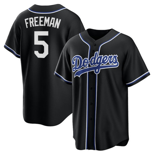 seanshop Los Angeles Dodgers #5 Freddie Freeman Black  Lights Out Limited Stitched Jersey