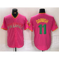 seanshop  San Diego Padres #11 Yu Darvish Pink  Cool Base Stitched Jersey