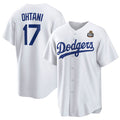 seanshop Los Angeles Dodgers #17 Shohei Ohtani White  2024 World Series Cool Base Stitched Jersey