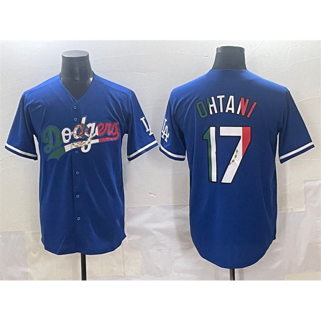 seanshop Los Angeles Dodgers #17 Shohei Ohtani Blue  Mexico Stitched Jersey