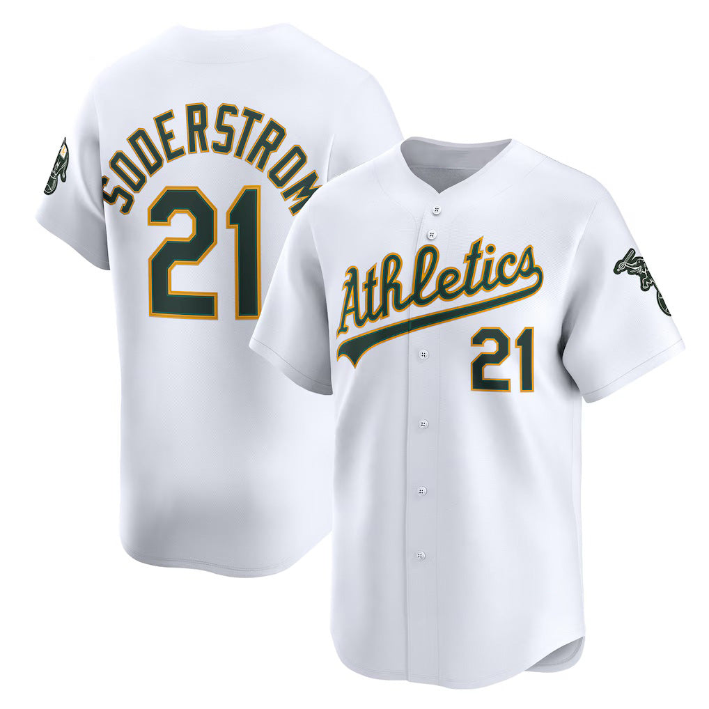 seanshop  Oakland Athletics  #21 Tyler Soderstrom White  Home Limited Player Jersey