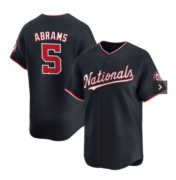 seanshop   Washington Nationals #5 CJ Abrams Navy  2024 Alternate Limited Stitched Jersey