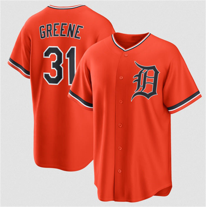 seanshop Detroit Tigers #31 Riley Greene Orange  Alternate Stitched Jersey