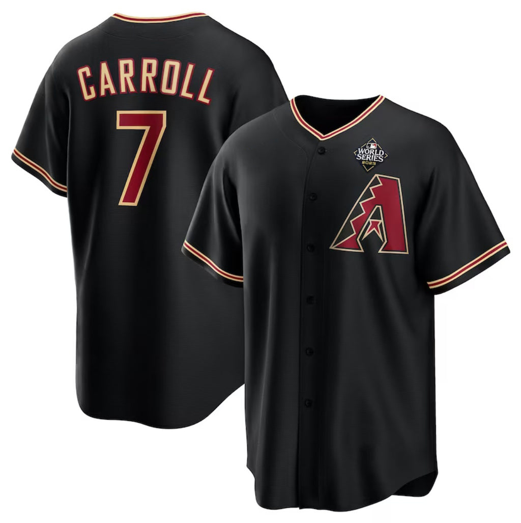 seanshop  Arizona Diamondbacks #7 Corbin Carroll Black  2023 World Series Cool Base Stitched Jersey