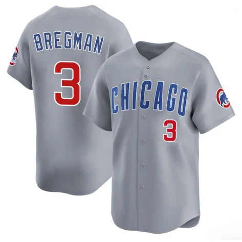 seanshop  Chicago Cubs #3 Alex Bregman Gray  2026 Limited Stitched Jersey