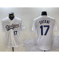 seanshop Los Angeles Dodgers #17 Shohei Ohtani Number White Gold  Championship Stitched Cool Base Jerseys