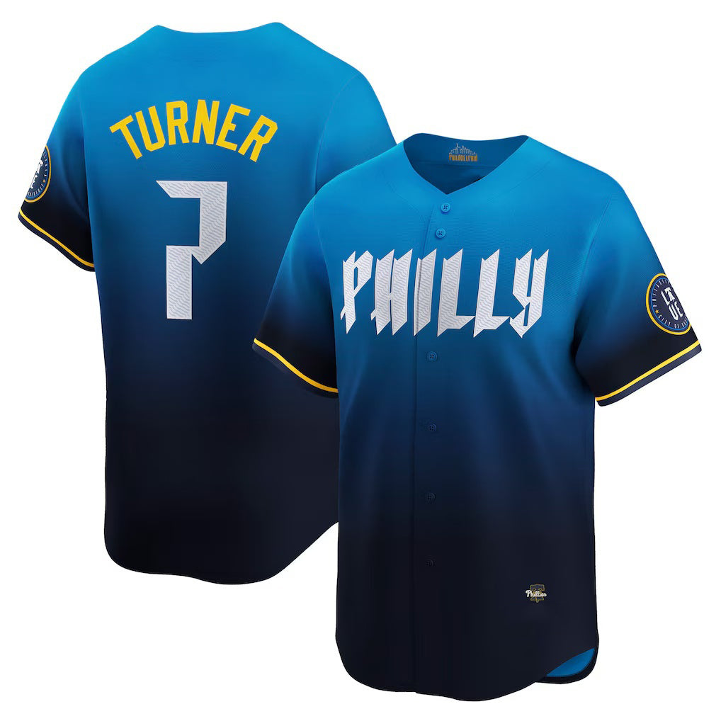 seanshop  Philadelphia Phillies #7 Trea Turner Blue  City Connect Limited Player Jersey