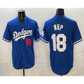 seanshop Los Angeles Dodgers #18 Yoshinobu Yamamoto MVP Blue  Limited Stitched Jersey