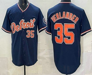 seanshop Detroit Tigers #35 Justin Verlander Navy  Limited Jersey
