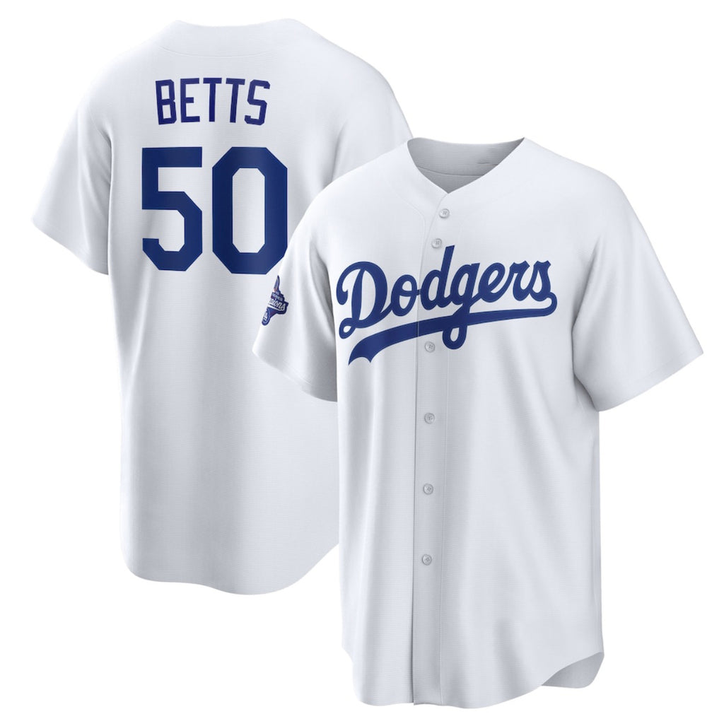 seanshop Los Angeles Dodgers #50 Mookie Betts White  2025 World Series Champions Home Cool Base Stitched Jersey