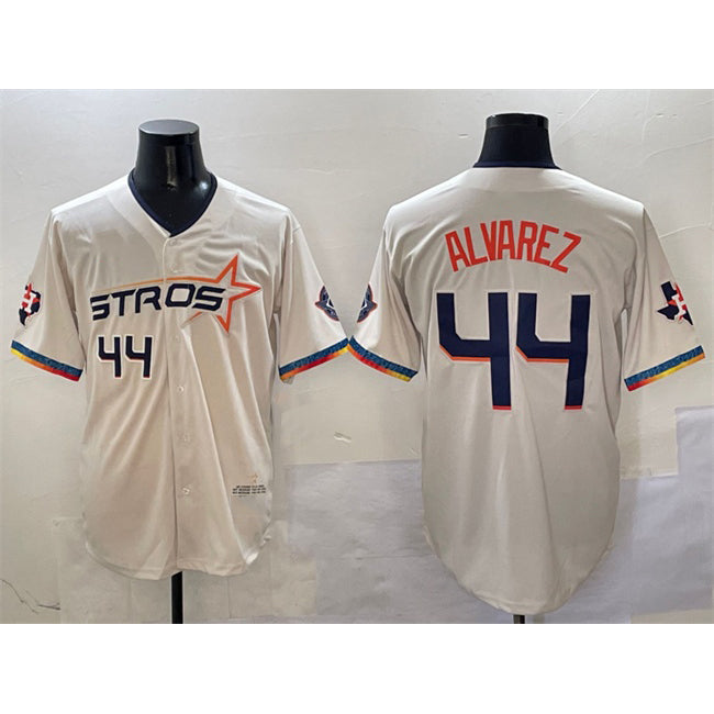 seanshop Houston Astros #44 Yordan Alvarez Cream  2025 City Connect With Texas Patch Limited Stitched Jersey