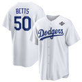 seanshop Los Angeles Dodgers #50 Mookie Betts White  2025 World Series Home Cool Base Stitched Jersey