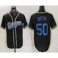 seanshop Los Angeles Dodgers #50 Mookie Betts Black  Cool Base With Patch Stitched Jersey