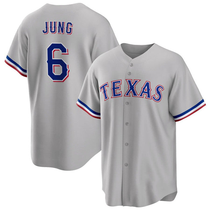 seanshop  Texas Rangers #6 Josh Jung Gray  Cool Base Stitched Jersey