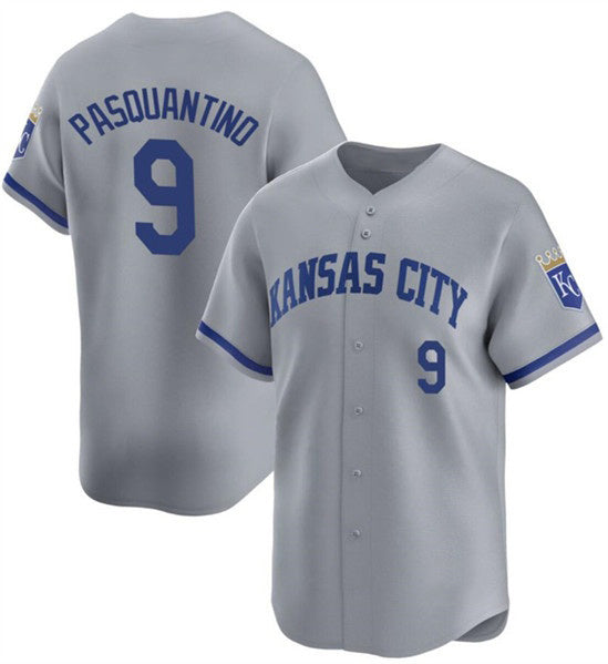 seanshop  Kansas City Royals #9 Vinnie Pasquantino Gray  2024 Away Limited Stitched Jersey