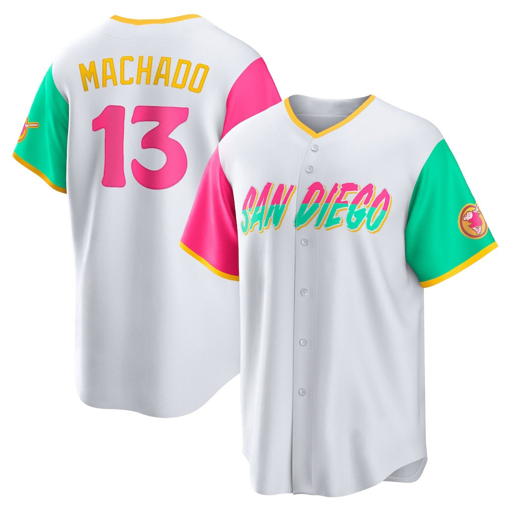 seanshop  San Diego Padres #13 Manny Machado White  City Connect Replica Player Jersey