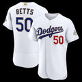 seanshop Los Angeles Dodgers #50 Mookie Betts White  2026 Gold Collection Authentic Jersey
