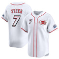 seanshop Cincinnati Reds #7 Spencer Steer White  2025 Speedway Classic Home Limited Stitched Jersey