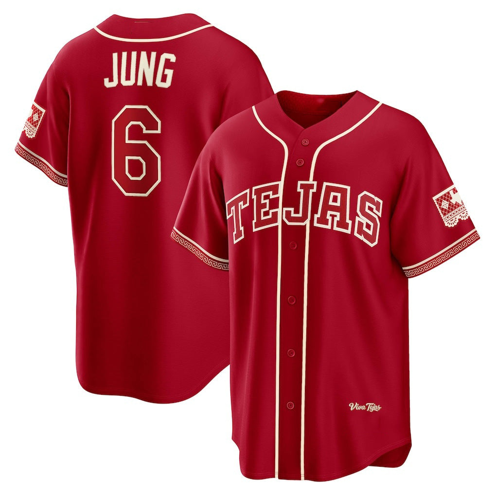 seanshop  Texas Rangers #6 Josh Jung Red  2026 City Connect Stadium Jersey