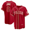seanshop  Texas Rangers #6 Josh Jung Red  2026 City Connect Stadium Jersey